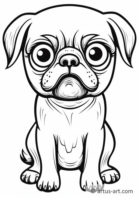 Page de coloriage de chien Carlin pour enfants